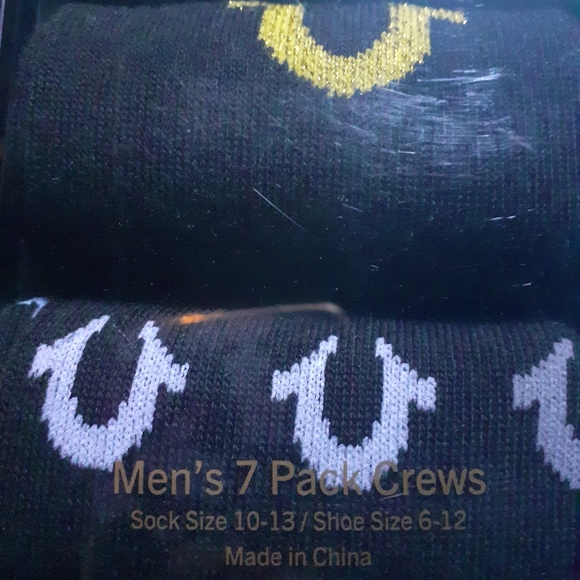 🧦TRUE Religion 7PK Men's Crew Socks - Picture 5 of 7